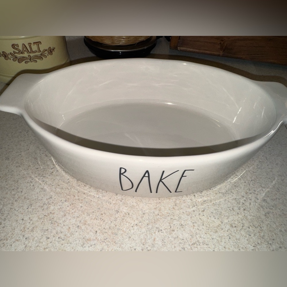 Rae Dunn Artisan Collection White Oval Ceramic Baking Dish